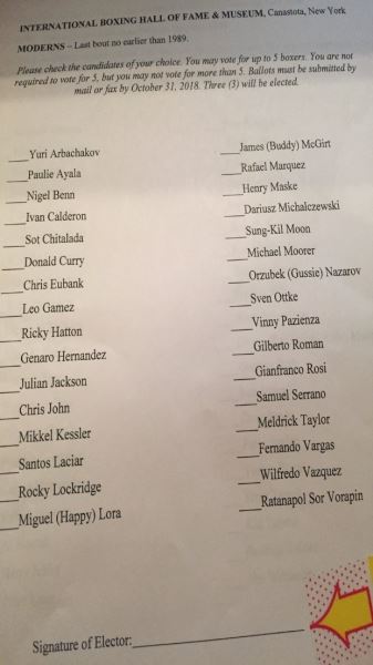 Кандидаты в Зал боксерской славы в 2018 году